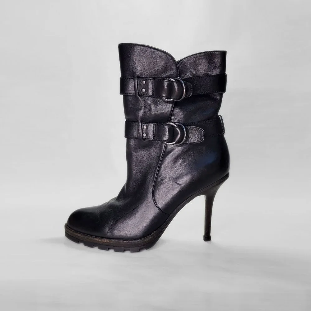 Coach Thelma Stiletto Black Mid-Calf Leather Boot Sz 10 - Picture 4 of 15